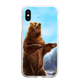 Чехол для iPhone XS Max матовый с принтом Русский медведь в Тюмени, Силикон | Область печати: задняя сторона чехла, без боковых панелей | гитара