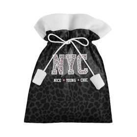 Подарочный 3D мешок с принтом NYC в Тюмени, 100% полиэстер | Размер: 29*39 см | Тематика изображения на принте: chick | meow | nice | nyc | swag | young | девушке | киса | киска | львица | мода | мяу | свэг | тигрица