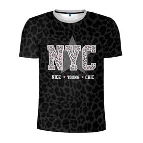 Мужская футболка 3D спортивная с принтом NYC в Тюмени, 100% полиэстер с улучшенными характеристиками | приталенный силуэт, круглая горловина, широкие плечи, сужается к линии бедра | chick | meow | nice | nyc | swag | young | девушке | киса | киска | львица | мода | мяу | свэг | тигрица