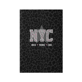 Обложка для паспорта матовая кожа с принтом NYC в Тюмени, натуральная матовая кожа | размер 19,3 х 13,7 см; прозрачные пластиковые крепления | chick | meow | nice | nyc | swag | young | девушке | киса | киска | львица | мода | мяу | свэг | тигрица