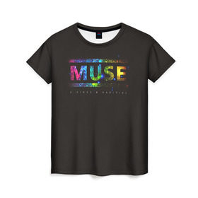 Женская футболка 3D с принтом Muse в Тюмени, 100% полиэфир ( синтетическое хлопкоподобное полотно) | прямой крой, круглый вырез горловины, длина до линии бедер | heavy | metal | muse | rock | trash | альтернатива | метал | рок | хеви