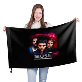 Флаг 3D с принтом Muse в Тюмени, 100% полиэстер | плотность ткани — 95 г/м2, размер — 67 х 109 см. Принт наносится с одной стороны | heavy | metal | muse | rock | trash | альтернатива | метал | рок | хеви