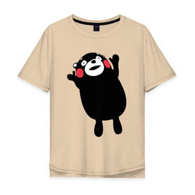 Мужская футболка хлопок Oversize с принтом Kumamon в Тюмени, 100% хлопок | свободный крой, круглый ворот, “спинка” длиннее передней части | for | kumamon | of course | ofc | satan | the