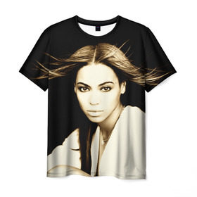 Мужская футболка 3D с принтом Beyonce в Тюмени, 100% полиэфир | прямой крой, круглый вырез горловины, длина до линии бедер | beyonce | бейонсе | музыка