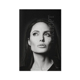 Обложка для паспорта матовая кожа с принтом Анжелина Джоли в Тюмени, натуральная матовая кожа | размер 19,3 х 13,7 см; прозрачные пластиковые крепления | Тематика изображения на принте: angelina jolie | американская актриса | анжелина джоли | режиссёр | фотомодель | ценарист