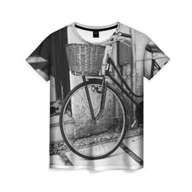 Женская футболка 3D с принтом Велосипед в Тюмени, 100% полиэфир ( синтетическое хлопкоподобное полотно) | прямой крой, круглый вырез горловины, длина до линии бедер | bike | байк | велосипед | италия | стиль