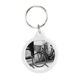 Брелок круглый с принтом Велосипед в Тюмени, пластик и полированная сталь | круглая форма, металлическое крепление в виде кольца | bike | байк | велосипед | италия | стиль