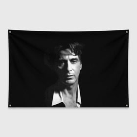 Флаг-баннер с принтом Аль Пачино в Тюмени, 100% полиэстер | размер 67 х 109 см, плотность ткани — 95 г/м2; по краям флага есть четыре люверса для крепления | al pacino | аль пачино | американский актёр театра | кино | режиссёр | сценарист