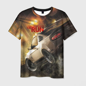 Мужская футболка 3D с принтом NFS в Тюмени, 100% полиэфир | прямой крой, круглый вырез горловины, длина до линии бедер | need for speed | nfs | the run | авто | нфс