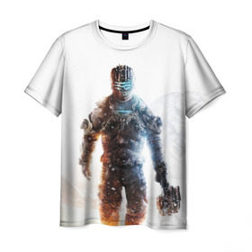 Мужская футболка 3D с принтом Isaac Clark в Тюмени, 100% полиэфир | прямой крой, круглый вырез горловины, длина до линии бедер | dead | horror | isaac clark | space | игра | космос