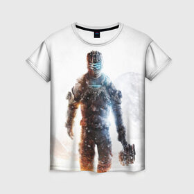 Женская футболка 3D с принтом Isaac Clark в Тюмени, 100% полиэфир ( синтетическое хлопкоподобное полотно) | прямой крой, круглый вырез горловины, длина до линии бедер | dead | horror | isaac clark | space | игра | космос