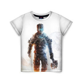 Детская футболка 3D с принтом Isaac Clark в Тюмени, 100% гипоаллергенный полиэфир | прямой крой, круглый вырез горловины, длина до линии бедер, чуть спущенное плечо, ткань немного тянется | dead | horror | isaac clark | space | игра | космос
