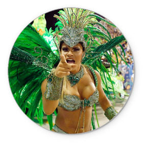 Коврик круглый с принтом Карнавал в Рио в Тюмени, резина и полиэстер | круглая форма, изображение наносится на всю лицевую часть | 
