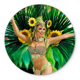 Коврик круглый с принтом Карнавал в Рио в Тюмени, резина и полиэстер | круглая форма, изображение наносится на всю лицевую часть | бразилия