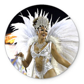 Коврик круглый с принтом Карнавал в Рио в Тюмени, резина и полиэстер | круглая форма, изображение наносится на всю лицевую часть | бразилия