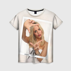 Женская футболка 3D с принтом Кейли Куоко в Тюмени, 100% полиэфир ( синтетическое хлопкоподобное полотно) | прямой крой, круглый вырез горловины, длина до линии бедер | kaley cuoco sweeting | американская актриса | кейли куоко суитинг