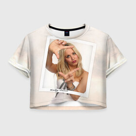 Женская футболка 3D укороченная с принтом Кейли Куоко в Тюмени, 100% полиэстер | круглая горловина, длина футболки до линии талии, рукава с отворотами | Тематика изображения на принте: kaley cuoco sweeting | американская актриса | кейли куоко суитинг