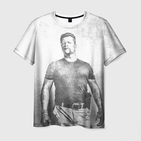 Мужская футболка 3D с принтом Абрахам в Тюмени, 100% полиэфир | прямой крой, круглый вырез горловины, длина до линии бедер | the walking dead | кино | мертвецы | ужасы | ходячие