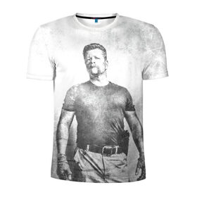 Мужская футболка 3D спортивная с принтом Абрахам в Тюмени, 100% полиэстер с улучшенными характеристиками | приталенный силуэт, круглая горловина, широкие плечи, сужается к линии бедра | the walking dead | кино | мертвецы | ужасы | ходячие