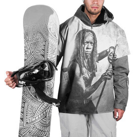 Накидка на куртку 3D с принтом Мишонн в Тюмени, 100% полиэстер |  | Тематика изображения на принте: the walking dead | кино | мертвецы | ужасы | ходячие