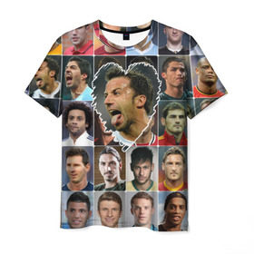 Мужская футболка 3D с принтом Алессандро Дель Пьеро - лучший в Тюмени, 100% полиэфир | прямой крой, круглый вырез горловины, длина до линии бедер | alessandro del piero | алессандро дель пьеро | лучшие футболисты | любимые игроки | самые крутые | сердце | футбол | я люблю