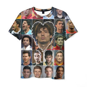 Мужская футболка 3D с принтом Давид Сильва - лучший в Тюмени, 100% полиэфир | прямой крой, круглый вырез горловины, длина до линии бедер | david silva | давид сильва | лучшие футболисты | любимые игроки | самые крутые | сердце | футбол | я люблю