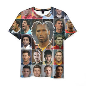 Мужская футболка 3D с принтом Дидье Дрогба - лучший в Тюмени, 100% полиэфир | прямой крой, круглый вырез горловины, длина до линии бедер | didier drogba | дидье дрогба | лучшие футболисты | любимые игроки | самые крутые | сердце | футбол | я люблю
