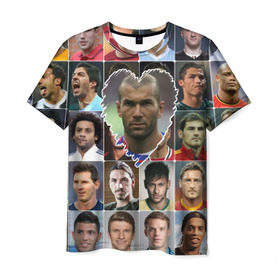 Мужская футболка 3D с принтом Зинедин Зидан - лучший в Тюмени, 100% полиэфир | прямой крой, круглый вырез горловины, длина до линии бедер | zinedine zidane | зинедин зидан | лучшие футболисты | любимые игроки | самые крутые | сердце | футбол | я люблю