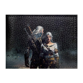 Обложка для студенческого билета с принтом Geralt and Ciri в Тюмени, натуральная кожа | Размер: 11*8 см; Печать на всей внешней стороне | ciri | gerald | roach | wild hunt | witcher | ведьмак | ведьмы | геральд | дикая охота | йен | йеннифер | плотва | цири