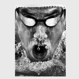 Скетчбук с принтом Пловец в Тюмени, 100% бумага
 | 48 листов, плотность листов — 100 г/м2, плотность картонной обложки — 250 г/м2. Листы скреплены сверху удобной пружинной спиралью | плавание | спорт