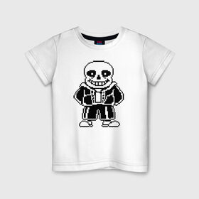 Детская футболка хлопок с принтом Undertale Sans в Тюмени, 100% хлопок | круглый вырез горловины, полуприлегающий силуэт, длина до линии бедер | Тематика изображения на принте: 