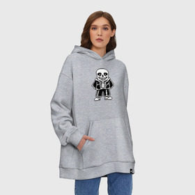 Худи SuperOversize хлопок с принтом Undertale Sans в Тюмени, 70% хлопок, 30% полиэстер, мягкий начес внутри | карман-кенгуру, эластичная резинка на манжетах и по нижней кромке, двухслойный капюшон
 | 