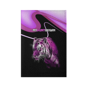 Обложка для паспорта матовая кожа с принтом My hunt began в Тюмени, натуральная матовая кожа | размер 19,3 х 13,7 см; прозрачные пластиковые крепления | dance | dj | klub | клуб | молодёжь | музыка | на макете изображён стилизованный тигр.танцы