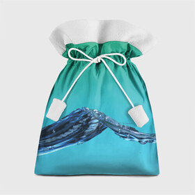 Подарочный 3D мешок с принтом Зеленая вода в Тюмени, 100% полиэстер | Размер: 29*39 см | Тематика изображения на принте: вода | волна | жидкость | пузырьки