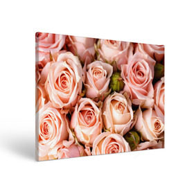 Холст прямоугольный с принтом Розовые розы в Тюмени, 100% ПВХ |  | Тематика изображения на принте: букет | природа | розы | цветок | цветы