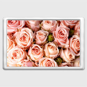 Магнит 45*70 с принтом Розовые розы в Тюмени, Пластик | Размер: 78*52 мм; Размер печати: 70*45 | Тематика изображения на принте: букет | природа | розы | цветок | цветы