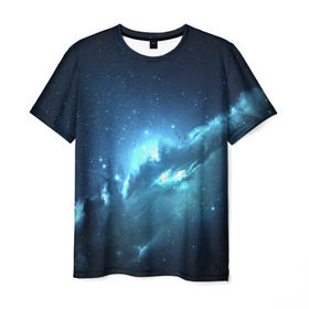 Мужская футболка 3D с принтом Atlantis Nebula в Тюмени, 100% полиэфир | прямой крой, круглый вырез горловины, длина до линии бедер | Тематика изображения на принте: вселенная | галактика | звезда | космос | небеса