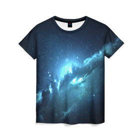 Женская футболка 3D с принтом Atlantis Nebula в Тюмени, 100% полиэфир ( синтетическое хлопкоподобное полотно) | прямой крой, круглый вырез горловины, длина до линии бедер | Тематика изображения на принте: вселенная | галактика | звезда | космос | небеса