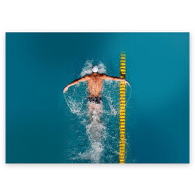 Поздравительная открытка с принтом Баттерфляй в Тюмени, 100% бумага | плотность бумаги 280 г/м2, матовая, на обратной стороне линовка и место для марки
 | Тематика изображения на принте: плавание | спорт