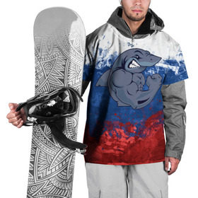 Накидка на куртку 3D с принтом Акула в Тюмени, 100% полиэстер |  | Тематика изображения на принте: плавание | россия | русский | спорт