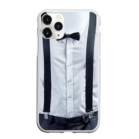 Чехол для iPhone 11 Pro Max матовый с принтом Рубашка с подтяжками в Тюмени, Силикон |  | бабочка