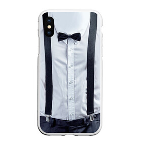 Чехол для iPhone XS Max матовый с принтом Рубашка с подтяжками в Тюмени, Силикон | Область печати: задняя сторона чехла, без боковых панелей | бабочка