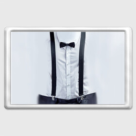 Магнит 45*70 с принтом Рубашка с подтяжками в Тюмени, Пластик | Размер: 78*52 мм; Размер печати: 70*45 | бабочка