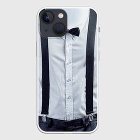 Чехол для iPhone 13 mini с принтом Рубашка с подтяжками в Тюмени,  |  | бабочка