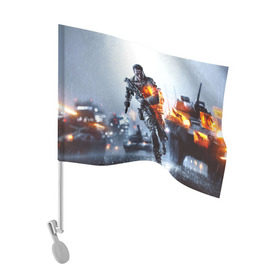 Флаг для автомобиля с принтом Battlefield Multiplayer в Тюмени, 100% полиэстер | Размер: 30*21 см | battlefield | армия | бой | война | игра | солдат