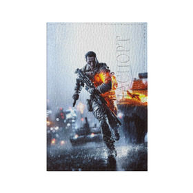 Обложка для паспорта матовая кожа с принтом Battlefield Multiplayer в Тюмени, натуральная матовая кожа | размер 19,3 х 13,7 см; прозрачные пластиковые крепления | Тематика изображения на принте: battlefield | армия | бой | война | игра | солдат