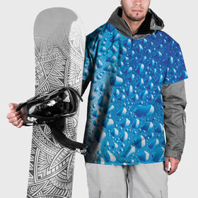 Накидка на куртку 3D с принтом Капли воды в Тюмени, 100% полиэстер |  | вода | жидкость | капля | природа | свежесть