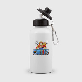 Бутылка спортивная с принтом One piece: Luffy в Тюмени, металл | емкость — 500 мл, в комплекте две пластиковые крышки и карабин для крепления | 