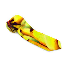 Галстук 3D с принтом Банана в Тюмени, 100% полиэстер | Длина 148 см; Плотность 150-180 г/м2 | Тематика изображения на принте: бананы | еда | желтые | популярные | прикольные | фрукты