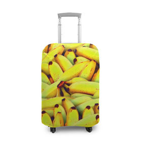 Чехол для чемодана 3D с принтом Банана в Тюмени, 86% полиэфир, 14% спандекс | двустороннее нанесение принта, прорези для ручек и колес | бананы | еда | желтые | популярные | прикольные | фрукты